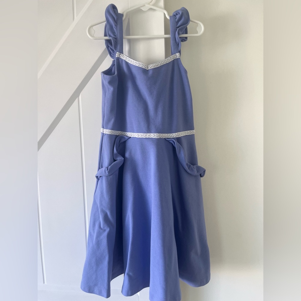 Janie and Jack Charming Blue Kids Dress with pockets Sz 8